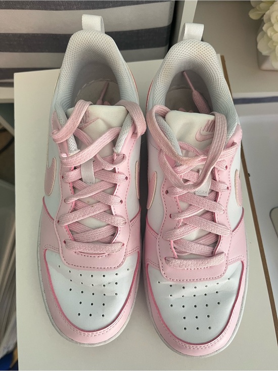 Nike Other - Nike White and Light Pink Court Low-Top Sneakers